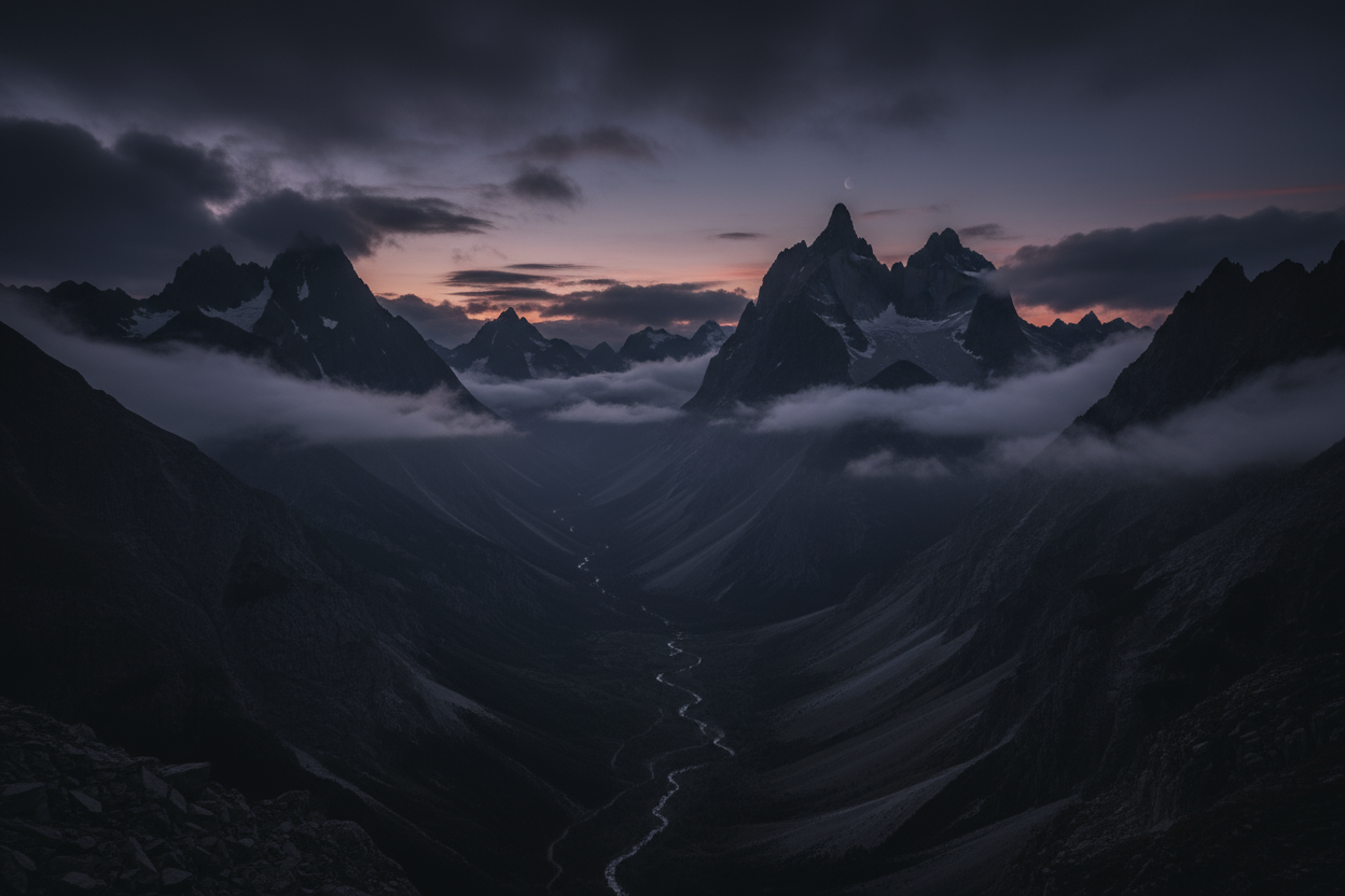 dark aesthetic mountain range full hd